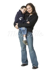 640-01351420 Model Release: Yes Property Release: No Portrait of a mother carrying her son