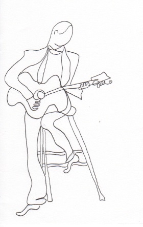 Cecile's sketch of a guitarist